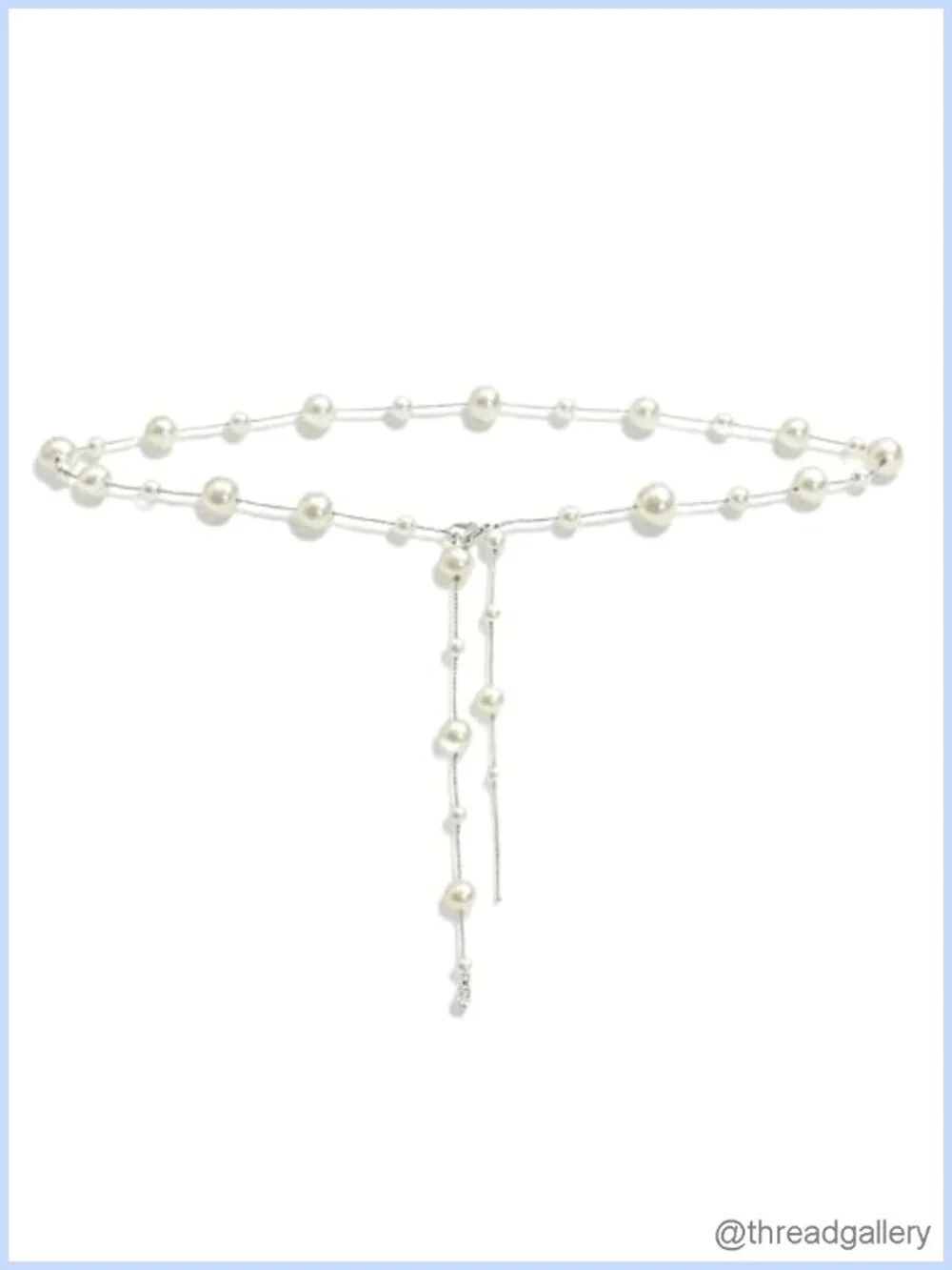 Faux Pearl Waist Chain Belt Adjustable Body Chain for Women Dress